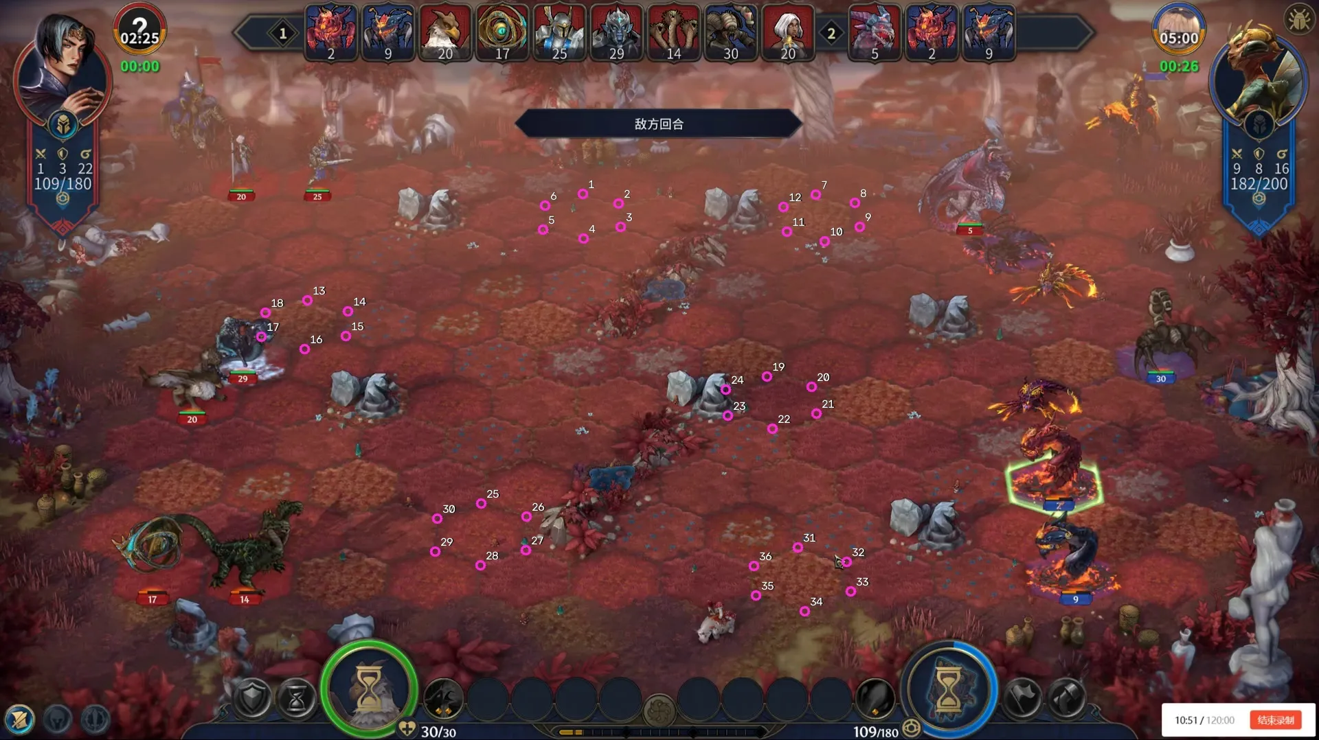 Red-terrain calibration screenshot with 36 manually placed corner references across six cells.